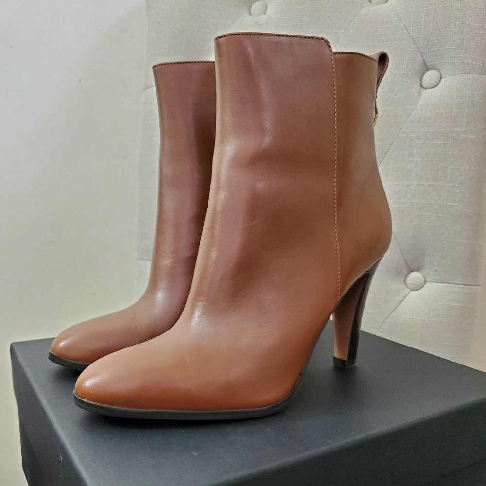 Coach "Jemma" brown ankle booties
